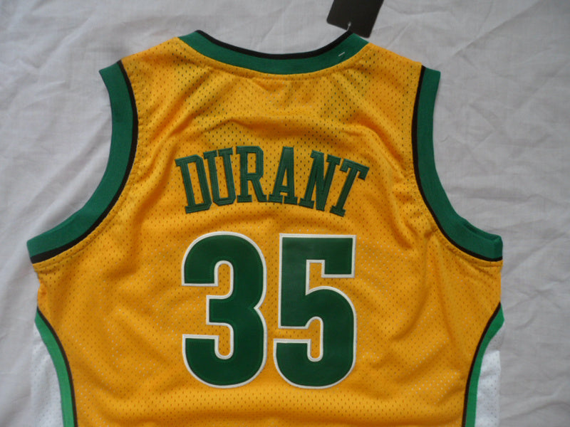 SuperSonics No. 35 Durant Yellow Retro Fan Edition New Fabric Jersey