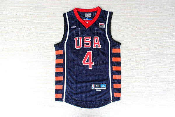 2004 Athens Olympics American Dream Six USA No. 4 Iverson Premium Mesh Jersey