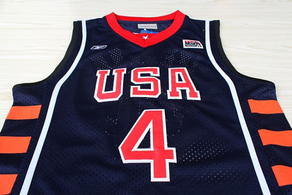 2004 Athens Olympics American Dream Six USA No. 4 Iverson Premium Mesh Jersey