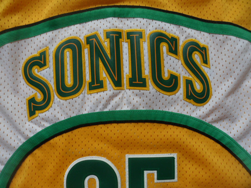 SuperSonics No. 35 Durant Yellow Retro Fan Edition New Fabric Jersey