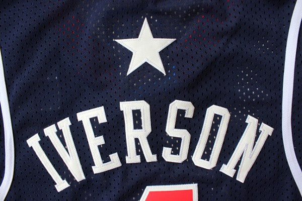 2004 Athens Olympics American Dream Six USA No. 4 Iverson Premium Mesh Jersey