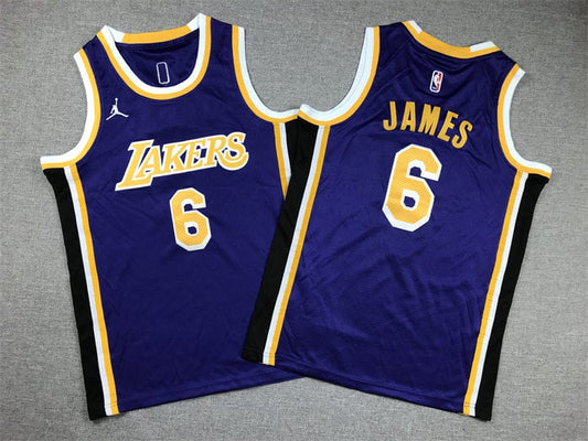 KID Lakers #6 purple crew neck