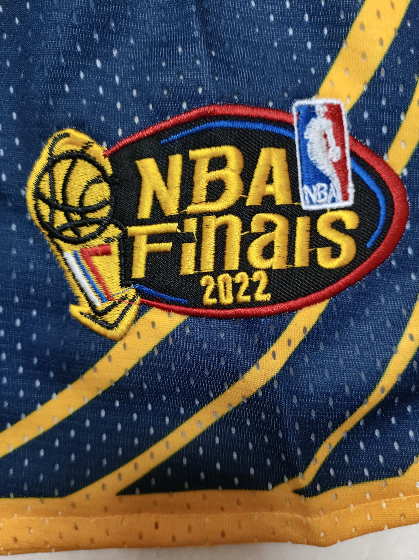 Golden State Warriors Dark Blue Curry Championship Edition Fully Densified Embroidered Pocket Shorts