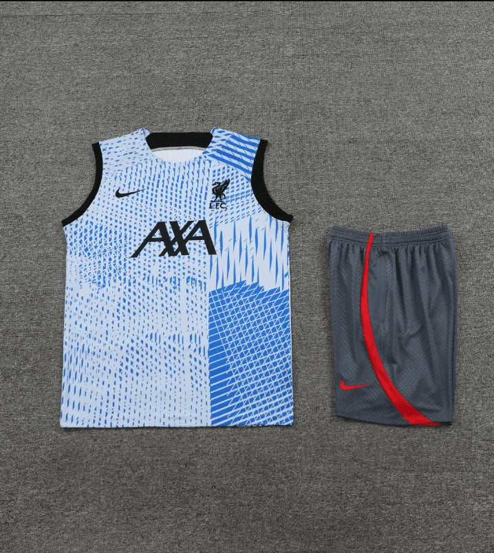 2023/2024 Liverpool pre-match training Blue Jersey+Shorts  1:1 Thai Quality