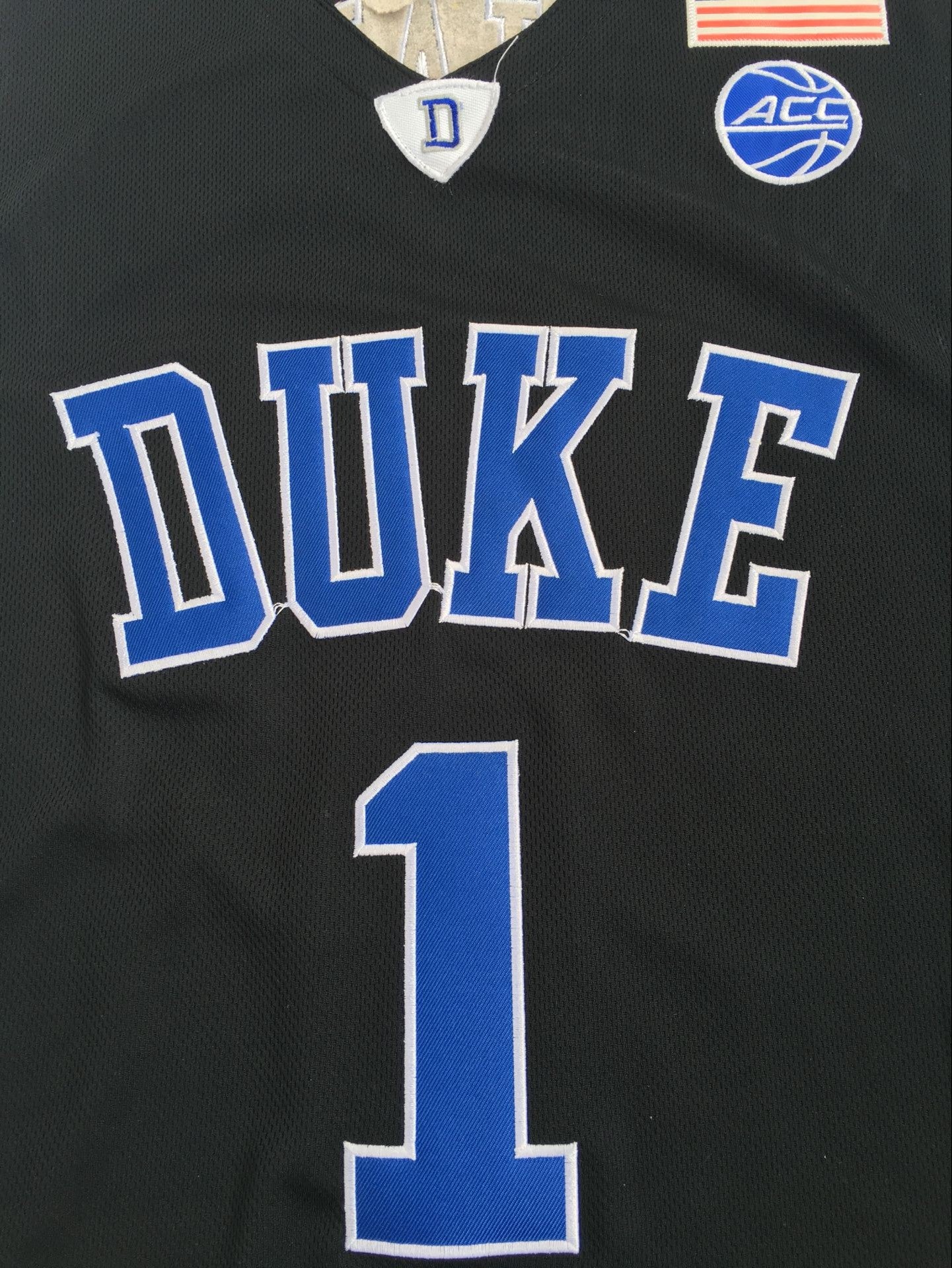 NCAA Duke University No. 1 Zion Williamson Black Embroidered Jersey