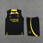 2023/2024 Psg Paris Saint-Germain pre-match training Black-Yellow Jersey+Shorts 1:1 Thai Quality