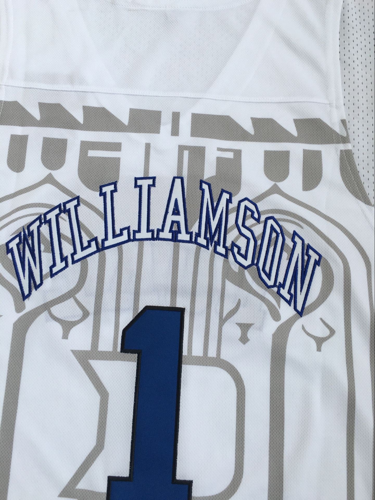 NCAA Duke University No. 1 Zion Williamson White Embroidered Jersey