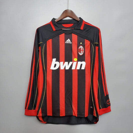 2006/2007 Retro Long Sleeve AC Milan Home Football Shirt 1:1 Thai Quality