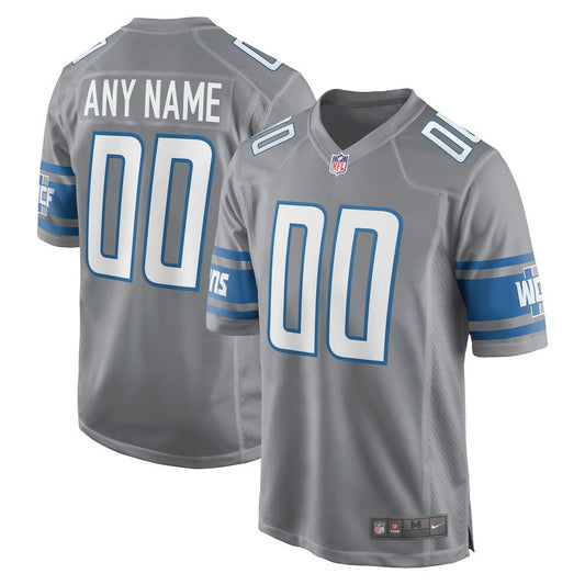 Custom Detroit Lions Silver/Gray Jersey