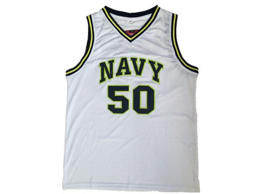 Spurs No. 50 "Admiral" David Robinson High School Retro Premium Mesh Jersey White