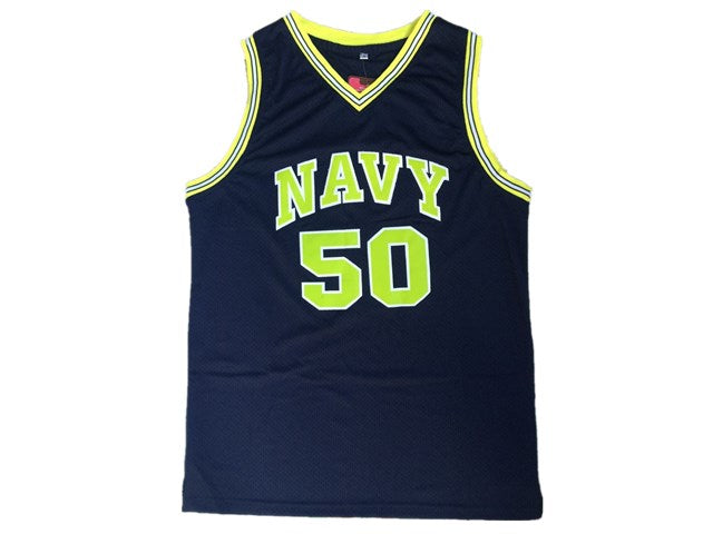 Spurs No. 50 "Admiral" David Robinson High School Retro Premium Mesh Dark Blue Jersey