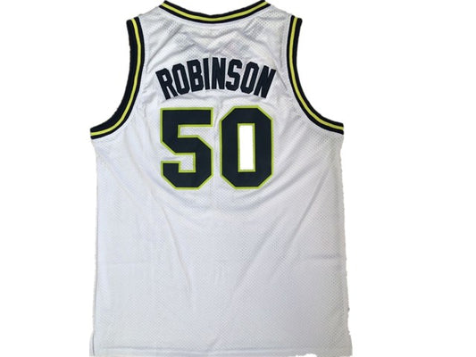 Spurs No. 50 "Admiral" David Robinson High School Retro Premium Mesh Jersey White