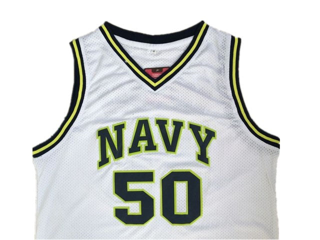 Spurs No. 50 "Admiral" David Robinson High School Retro Premium Mesh Jersey White