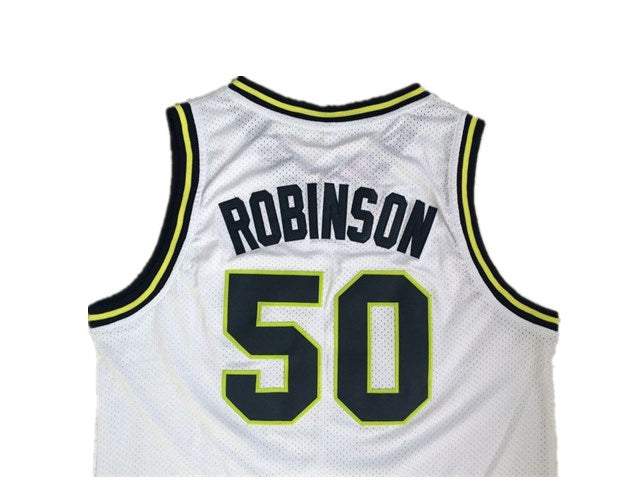 Spurs No. 50 "Admiral" David Robinson High School Retro Premium Mesh Jersey White