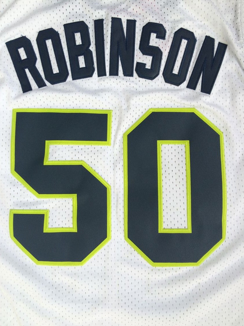 Spurs No. 50 "Admiral" David Robinson High School Retro Premium Mesh Jersey White