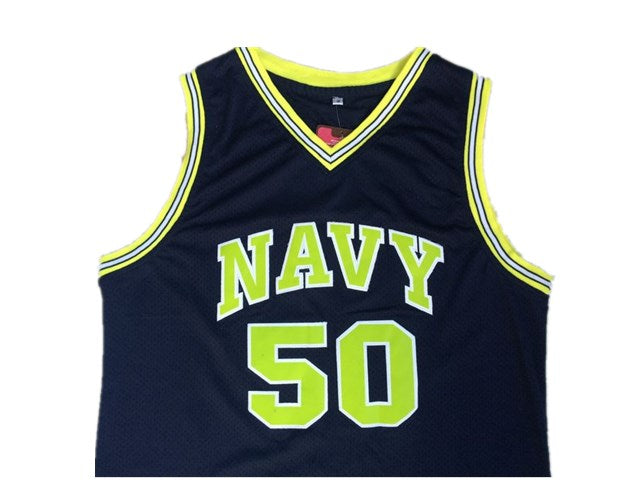 Spurs No. 50 "Admiral" David Robinson High School Retro Premium Mesh Dark Blue Jersey