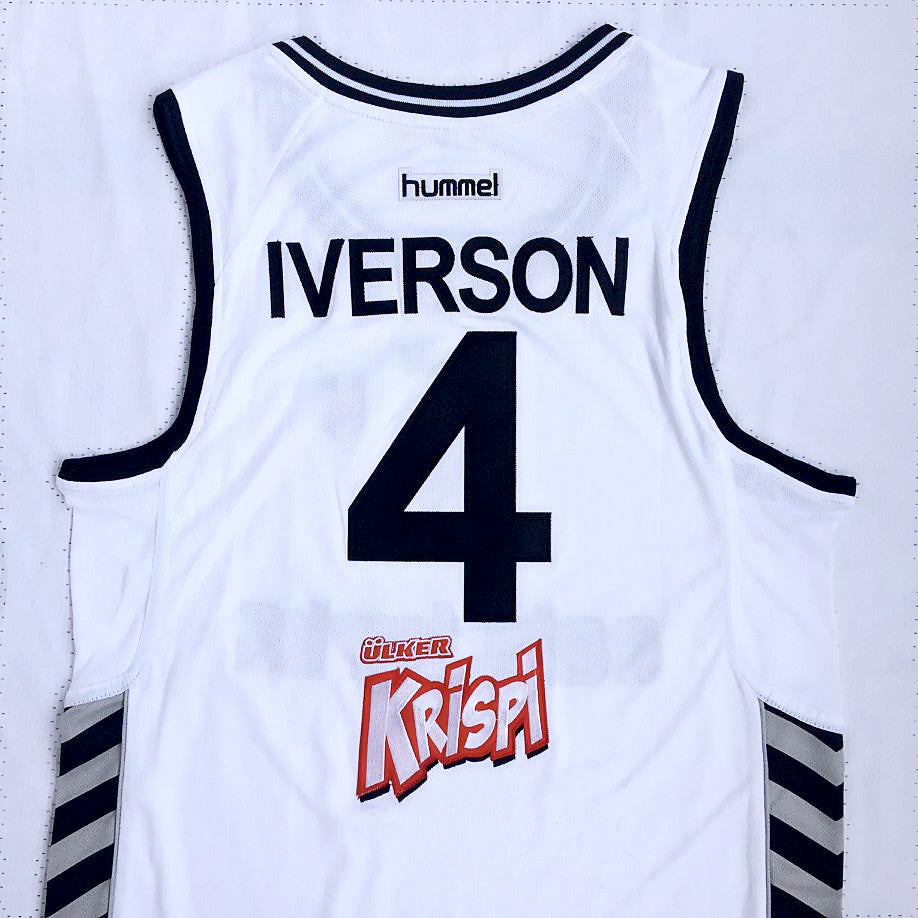 Iverson Turkish League No. 4 White Embroidered Jersey