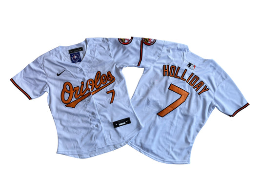 Women's Baltimore Orioles Jackson Holliday #7 White Home Limited Player Jersey