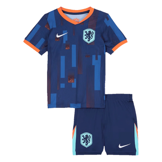 NETHERLANDS EURO AWAY SOCCER KIDS KIT 2024