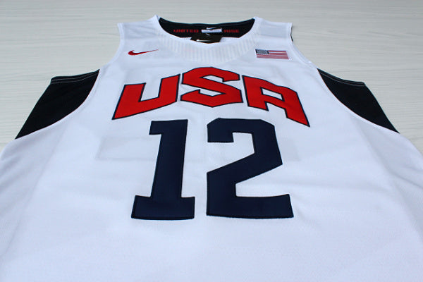 2012 American Dream Team No. 12 Harden White Embroidered Jersey