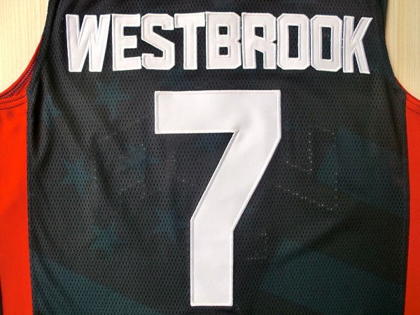 2012 American Dream Team No. 7 Westbrook Westbrook Blue Embroidered Jersey