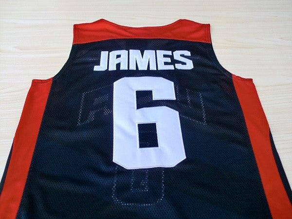 2012 American Dream Team No. 6 James Blue Embroidered Jersey