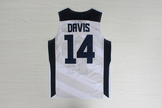 2012 American Dream Team No. 14 Davis White Embroidered Jersey