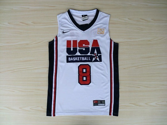 1：1Double layer solid embroidery player version Mengyi replica #8 Pippen white suit