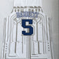 NCAA Duke University No. 5 R.J. Barrett white embroidered jersey