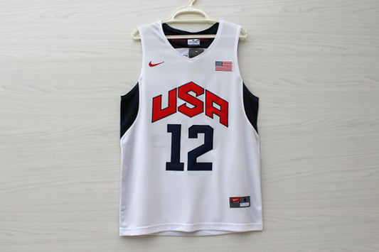 2012 American Dream Team No. 12 Harden White Embroidered Jersey