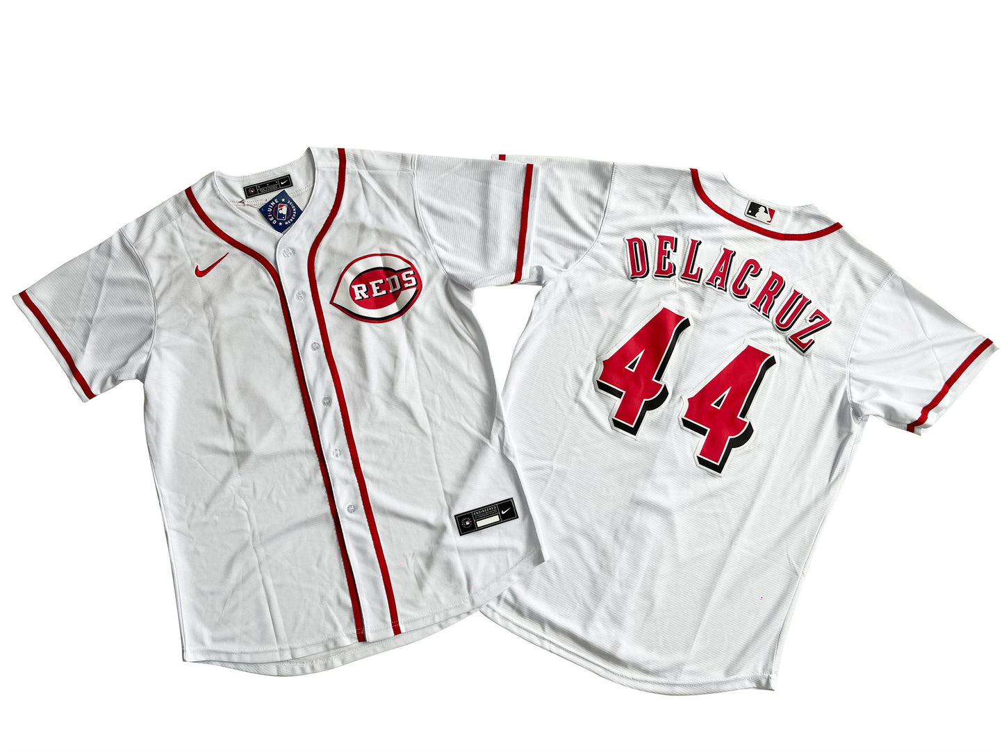 Men's Cincinnati Reds 44# Elly De La Cruz  White Home Replica Jersey