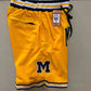 University of Michigan JUST DON yellow retro dense embroidery pocket pants