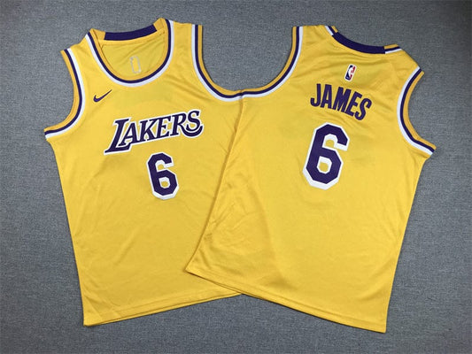 KID Lakers #6 yellow crew neck