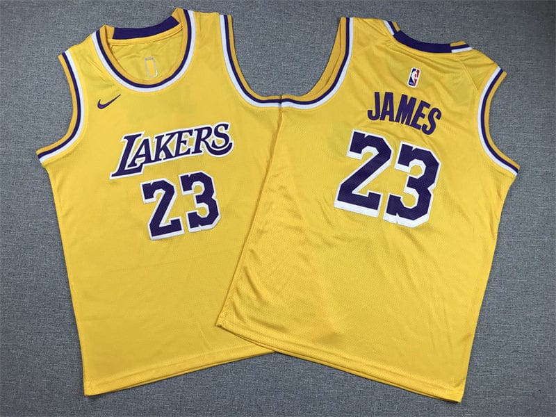 KID Lakers #23 yellow crew neck