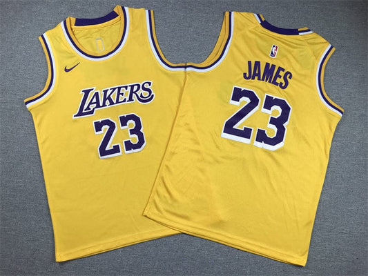 KID Lakers #23 yellow crew neck