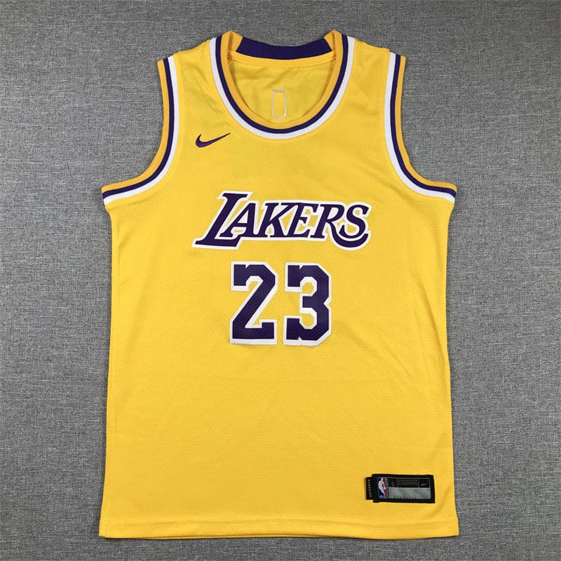 KID Lakers #23 yellow crew neck