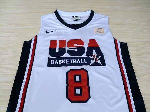 1：1Double layer solid embroidery player version Mengyi replica #8 Pippen white suit