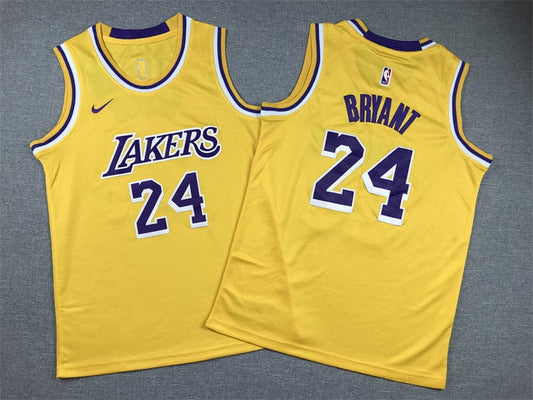 KID Lakers #24 yellow crew neck