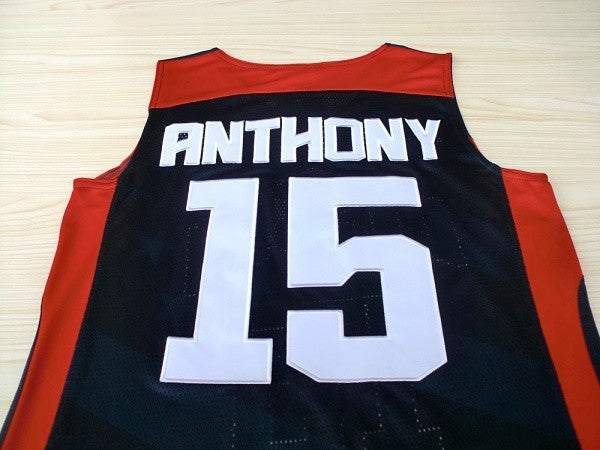 2012 American Dream Team Nr. 15 Anthony Blau besticktes Trikot