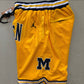 University of Michigan JUST DON yellow retro dense embroidery pocket pants