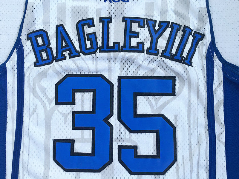 NCAA Duke University No. 35 Marvin Bagley III white embroidered jersey