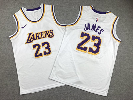 KID Lakers #23 white crew neck