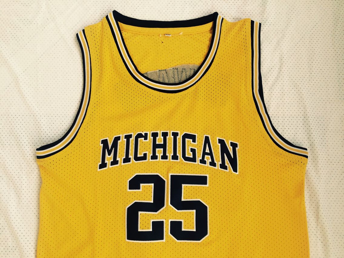 NCAA University of Michigan No. 25 Juwan Howard's ultimate mesh yellow jersey