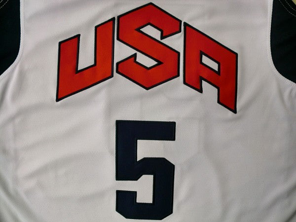 2012 American Dream Team No. 5 Durant White Embroidered Jersey