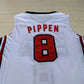 1：1Double layer solid embroidery player version Mengyi replica #8 Pippen white suit