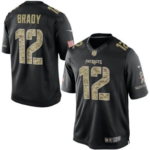 Tom Brady Black Men's New England Patriots NFL Limited Salute to Service Jersey