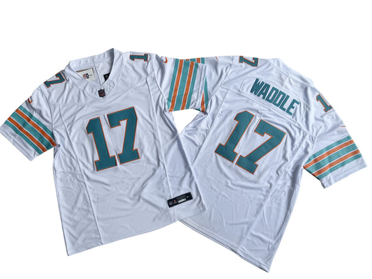 Miami Dolphins 17# Jaylen Waddle Vintage White Vapor F.U.S.E. Limited Jersey