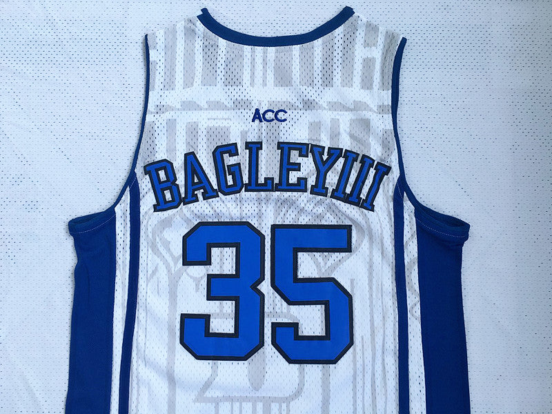 NCAA Duke University No. 35 Marvin Bagley III white embroidered jersey