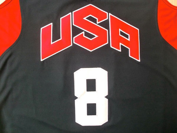 2012 American Dream Team Nr. 8 Blau besticktes Trikot Deron Williams