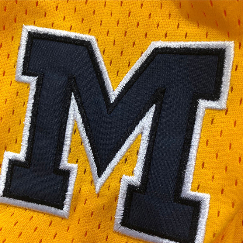 University of Michigan JUST DON yellow retro dense embroidery pocket pants